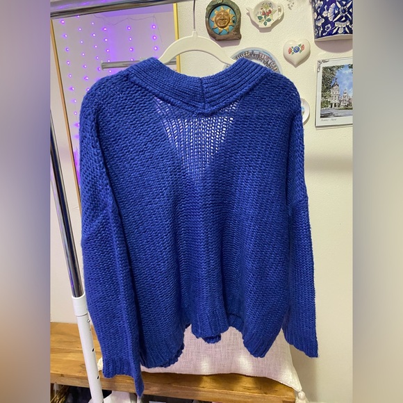 Anthropology: RD Style Royal Blue Cable Knit Cardigan - Picture 5 of 7